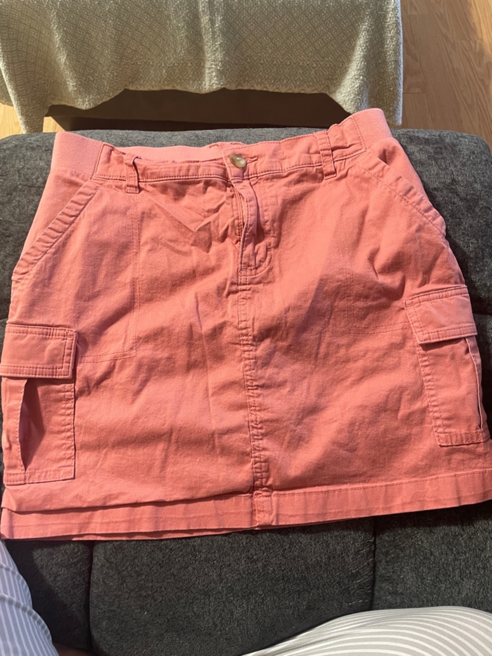 Lee Coral Pink Cargo Mini Skirt - Picture 2 of 6